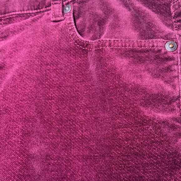 Ann Taylor LOFT Burgundy‎ Velvet Modern Skinny Jean Pants Size 8 - Picture 3 of 8